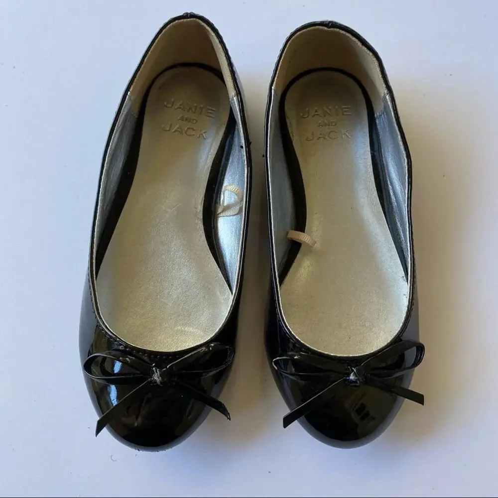 Janie and Jack Ballet Flats Girls Size 10 patent leather little girls dress shoe